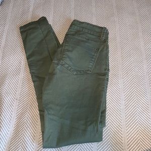 Green skinny jeans